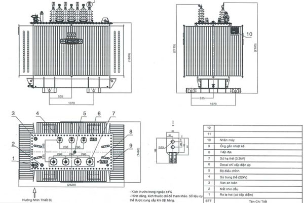 Máy Biến Áp THIBIDI 400kVA 22/0.4kV 3Pha TC 2608