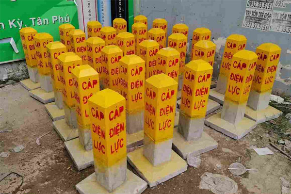 Cột Bê Tông Cảnh Báo Cáp Điện Lực