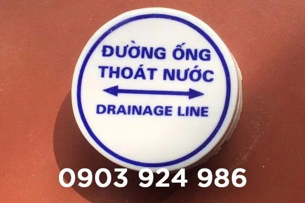 Mốc sứ cảnh báo đường ống thoát nước ngầm