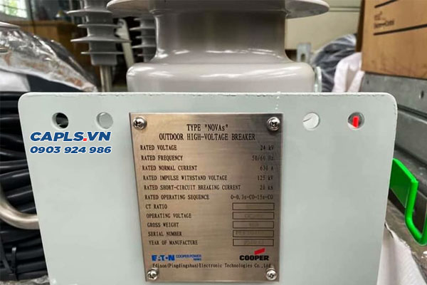 Thông số máy cắt Recloser Cooper NOVA 27i