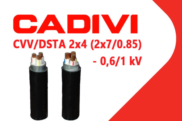 Cáp Điện Hạ Thế Giáp Băng Thép - CADIVI: CVV/DSTA - 2x4 (2x7/0.85) - 0,6/1 kV - Cáp Ngầm