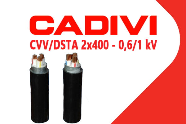Cáp Điện Hạ Thế Giáp Băng Thép - CADIVI: CVV/DSTA - 2x400 - 0,6/1 kV - Cáp Ngầm