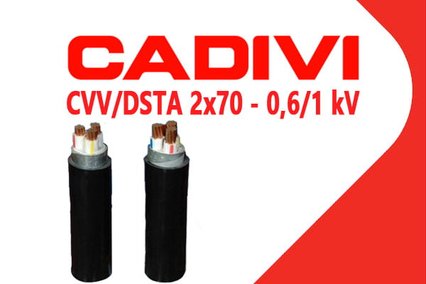 Cáp Điện Hạ Thế Giáp Băng Thép - CADIVI: CVV/DSTA - 2x70 - 0,6/1 kV - Cáp Ngầm