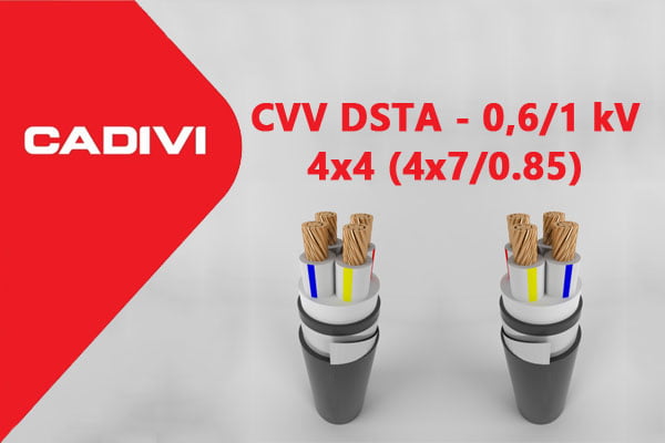 Cáp Điện Hạ Thế Giáp Băng Thép - CADIVI: CVV/DSTA - 4x4 (4x7/0.85) - 0,6/1 kV - Cáp Ngầm