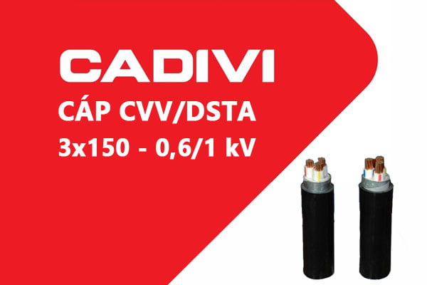 Cáp Điện Hạ Thế Giáp Băng Thép - CADIVI: CVV/DSTA - 3x150 - 0,6/1 kV - Cáp Ngầm