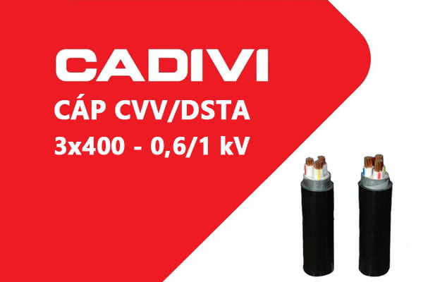 Cáp Điện Hạ Thế Giáp Băng Thép - CADIVI: CVV/DSTA - 3x400 - 0,6/1 kV - Cáp Ngầm