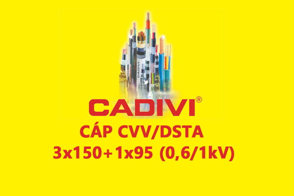 Cáp Điện Hạ Thế Giáp Băng Thép - CADIVI: CVV/DSTA - 3x150 +1x95 - 0,6/1 kV- Cáp Ngầm