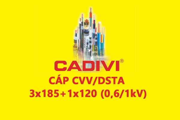 Cáp Điện Hạ Thế Giáp Băng Thép - CADIVI: CVV/DSTA - 3x185 +1x120 - 0,6/1 kV- Cáp Ngầm