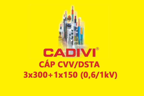 Cáp Điện Hạ Thế Giáp Băng Thép - CADIVI: CVV/DSTA - 3x300 +1x150 - 0,6/1 kV- Cáp Ngầm