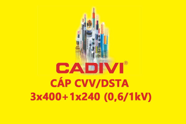 Cáp Điện Hạ Thế Giáp Băng Thép - CADIVI: CVV/DSTA - 3x400 +1x240 - 0,6/1 kV- Cáp Ngầm