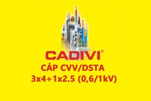 Cáp Điện Hạ Thế Giáp Băng Thép - CADIVI: CVV/DSTA - 3x4+1x2.5 (3x7/0.85+1x7/0.67) - 0,6/1 kV- Cáp Ngầm