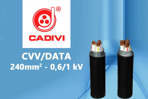Giá Dây Cáp Điện Hạ Thế - CADIVI - CVV/DATA - 240mm2 - Cáp Ngầm Có Giáp Băng Nhôm Bảo Vệ