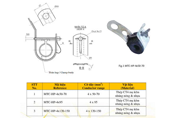 [Bảng Giá] Kẹp Treo Dây Cáp Điện - Kẹp Treo Cáp ABC