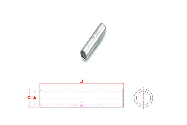 Cấu tạo ống nối cáp điện bằng đồng mạ kẽm