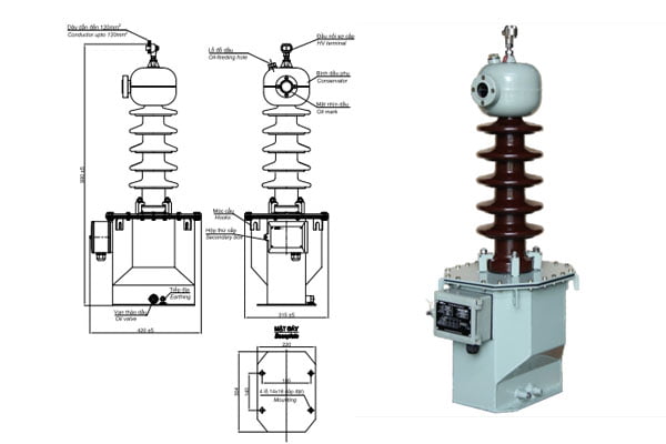 Cấu tạo máy biến áp cấp nguồn EMIC trung thế