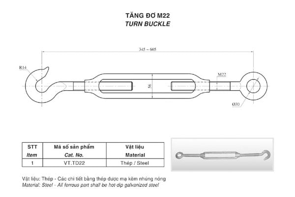 Cấu Tạo Tăng Đơ Cáp