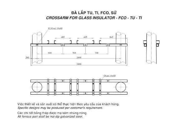 Cấu tạo đà lắp TU, TI, FCO, Sứ