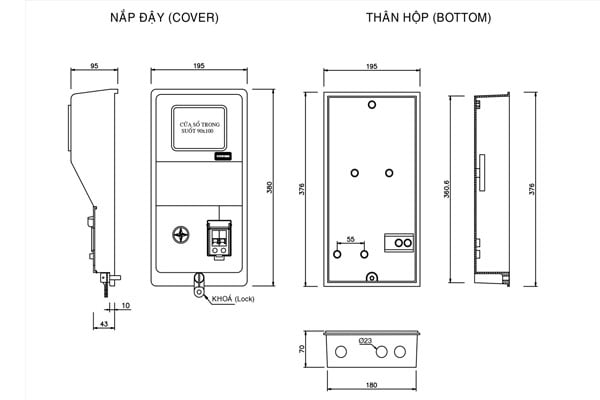 Cấu tạo hộp đựng công tơ điện, đồng hồ điện