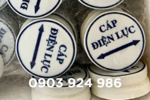 Cột mốc cáp ngầm điện lực bằng sứ