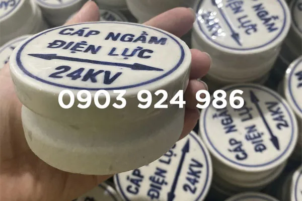 Mốc sứ báo hiệu cáp ngầm trung thế 24kV