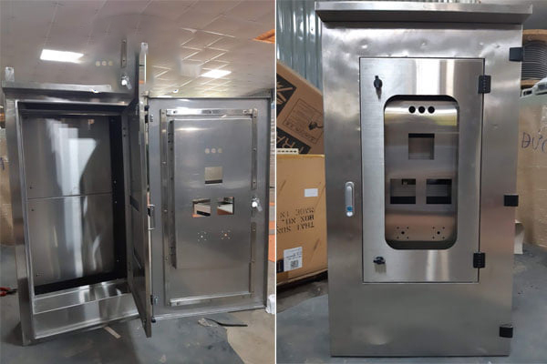 Vỏ Tủ Điện Ngoài Trời Inox Có Mái Che